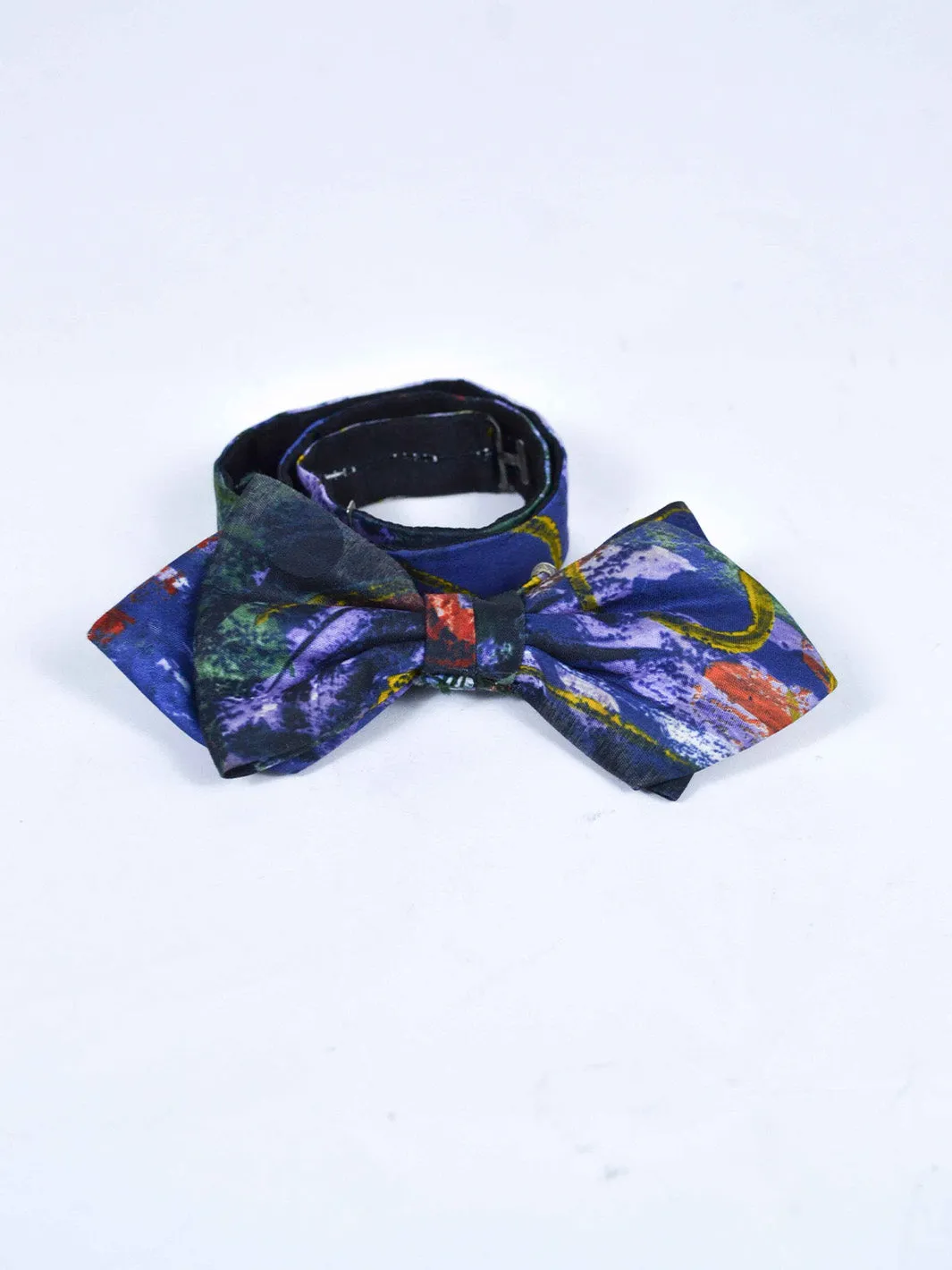 1970s bow tie with surrealist-inspired print