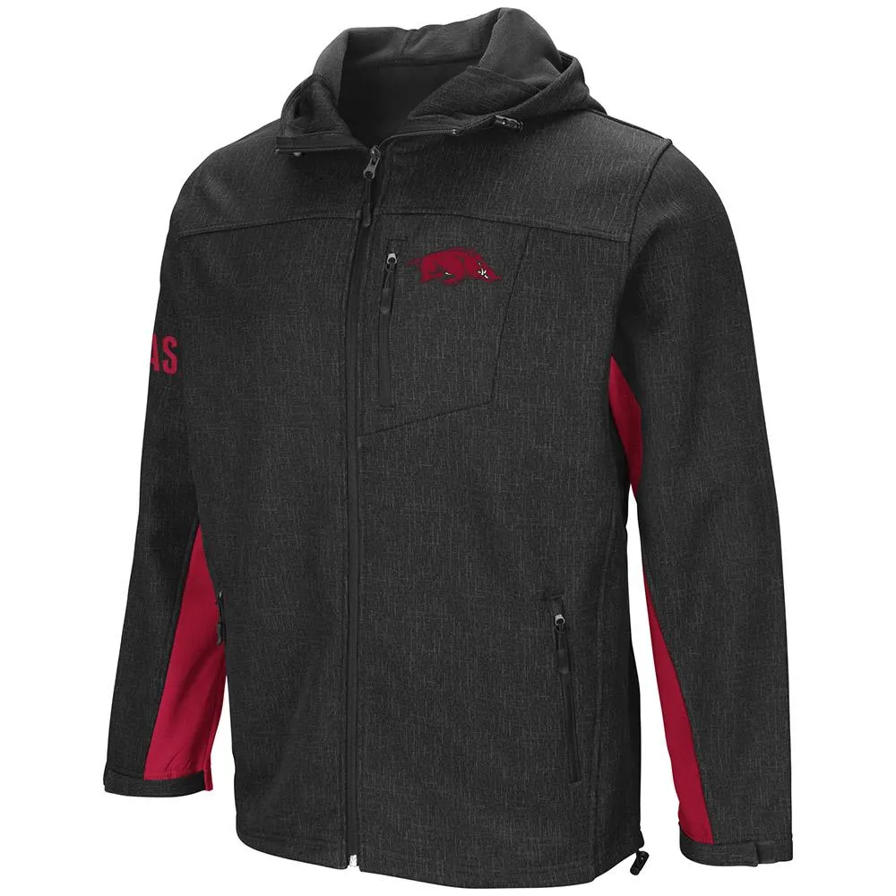 Arkansas Razorbacks Colosseum Gray Gibbons Full Zip LS Hooded Jacket