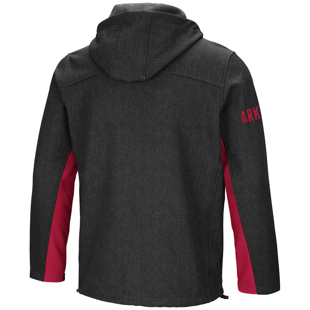 Arkansas Razorbacks Colosseum Gray Gibbons Full Zip LS Hooded Jacket