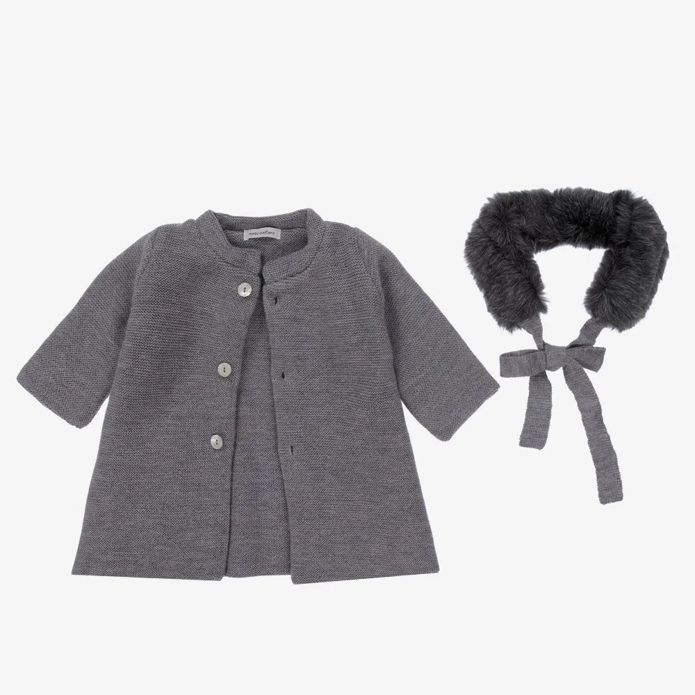 Baby Girls Wool Knit Coat