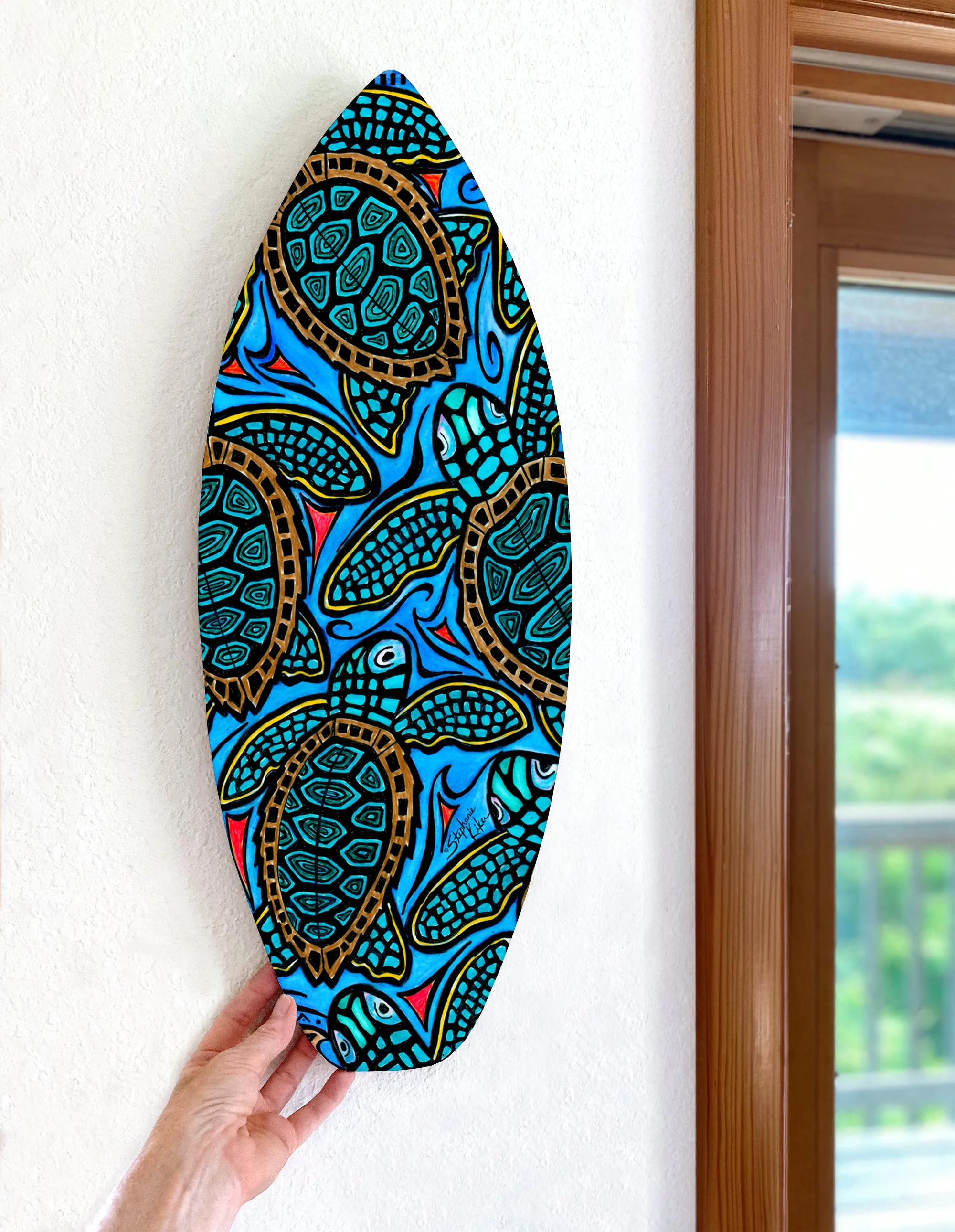 Baby Turtles Surfboard Wall Art