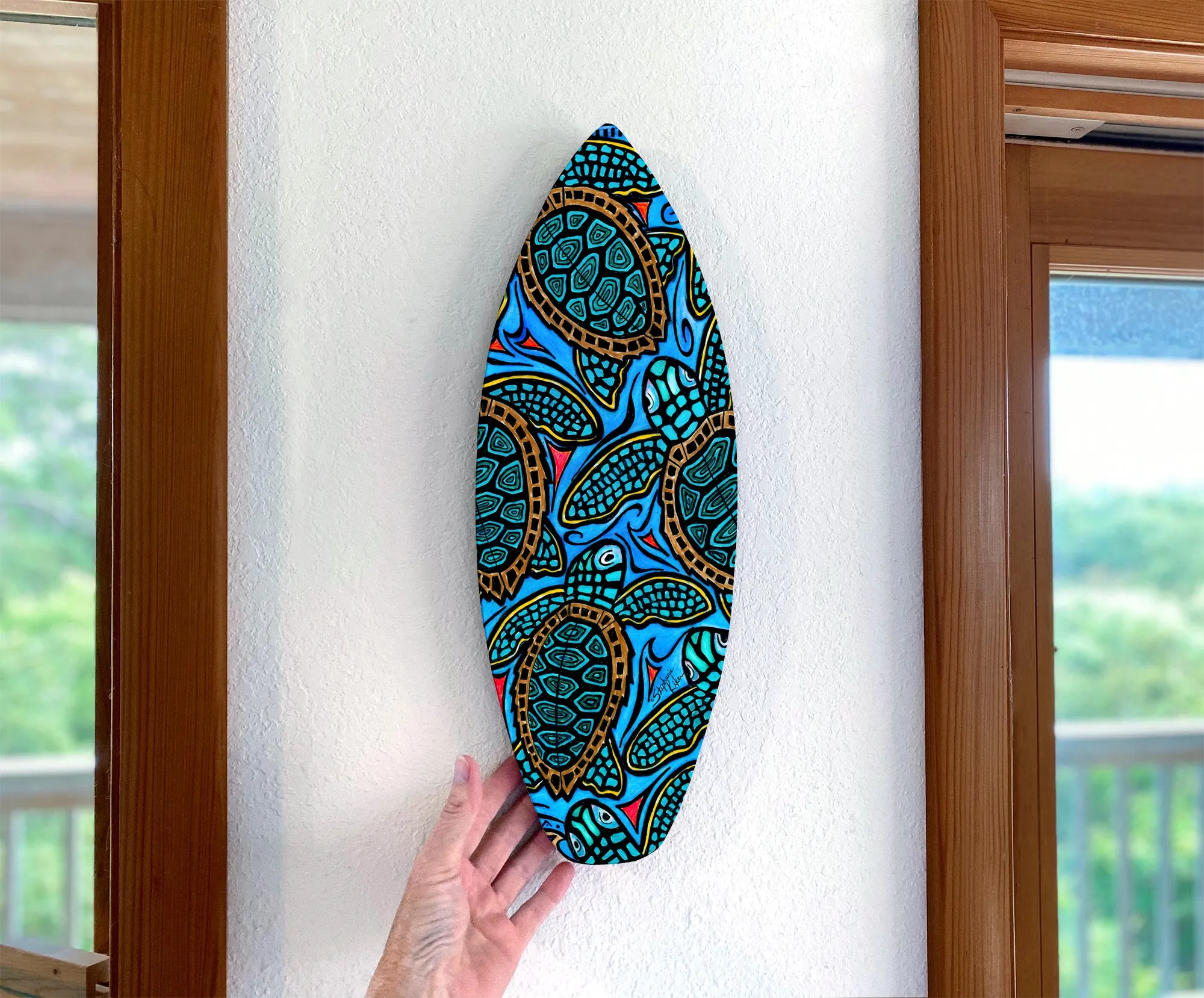 Baby Turtles Surfboard Wall Art