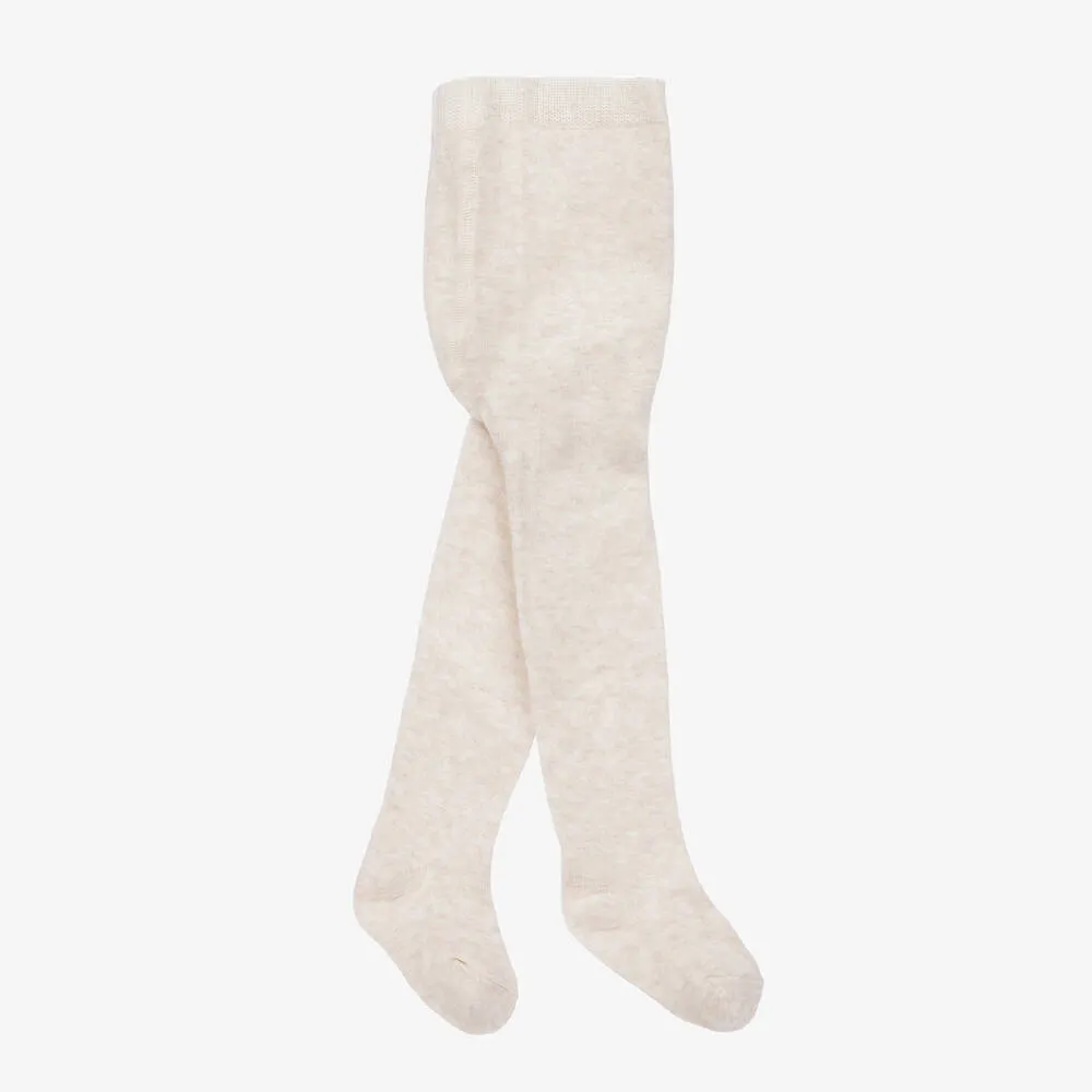 Beige Cotton Baby Tights