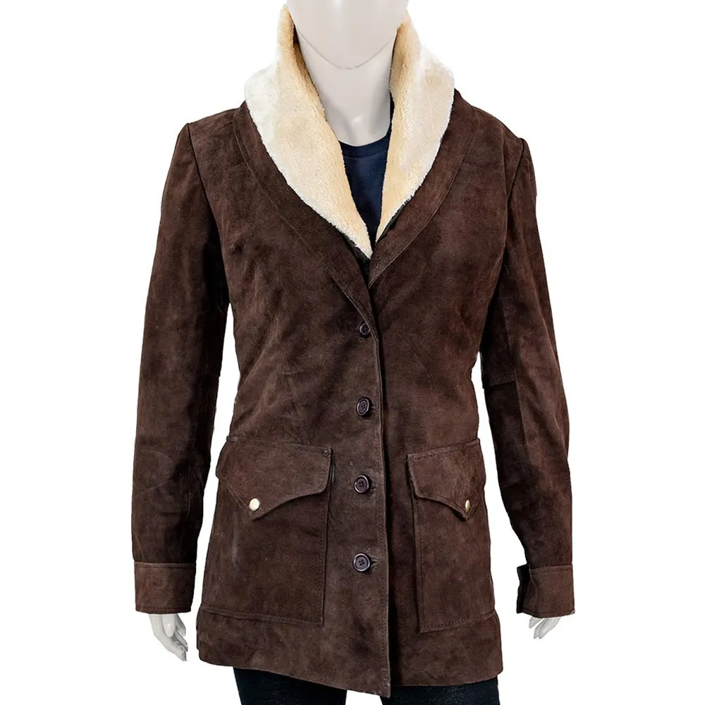 Beth Dutton Shearling Coat | Yellowstone Kelly Reilly Wool Coat