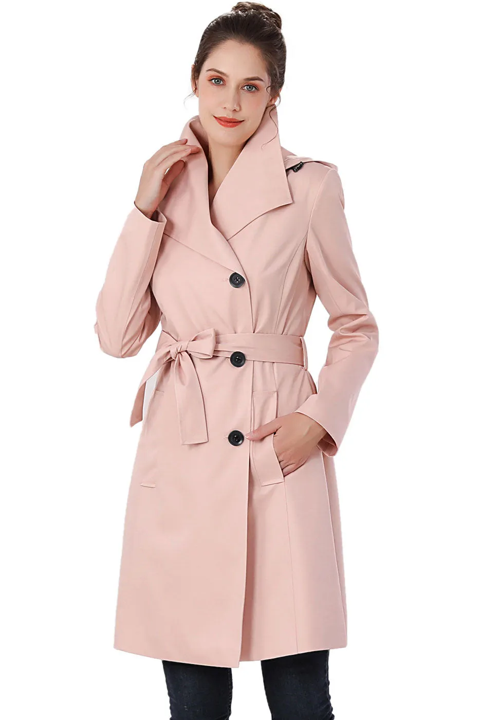 BGSD Women Jessie Waterproof Hooded Trench Coat