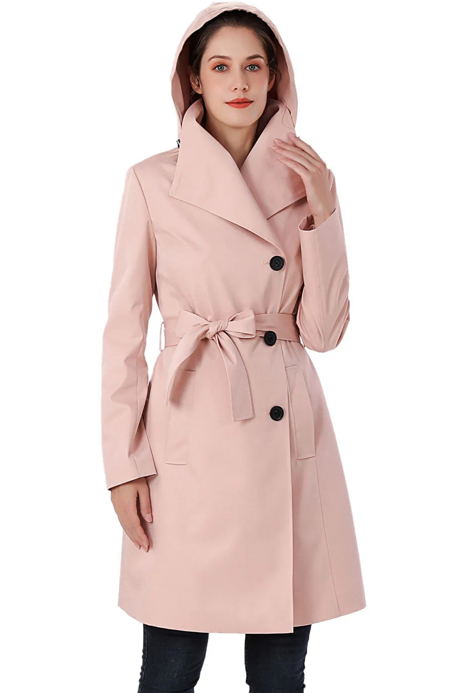 BGSD Women Jessie Waterproof Hooded Trench Coat