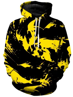 Black and Yellow Paint Splatter Unisex Hoodie (Clearance)