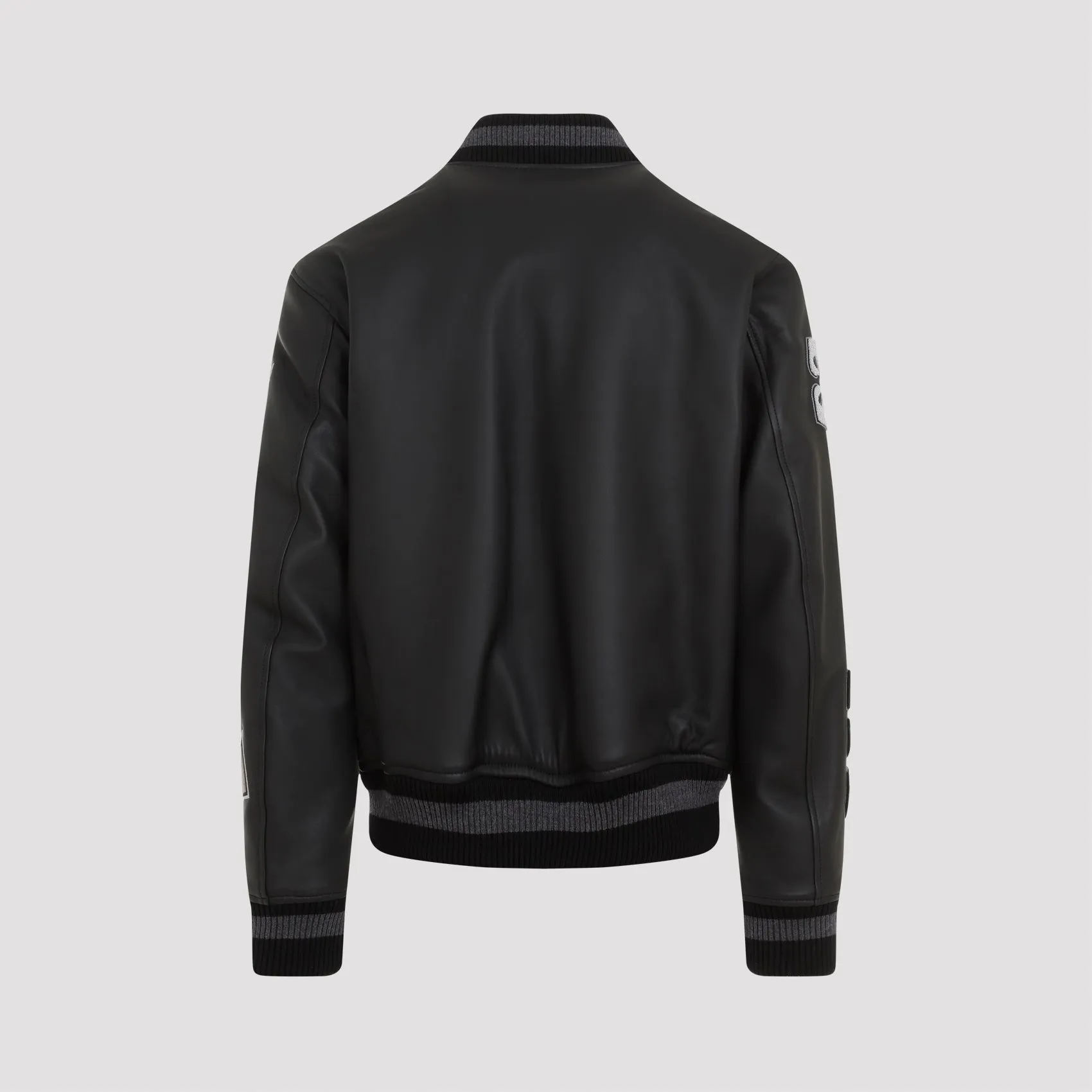 Black Leather Full Varsity Jacket