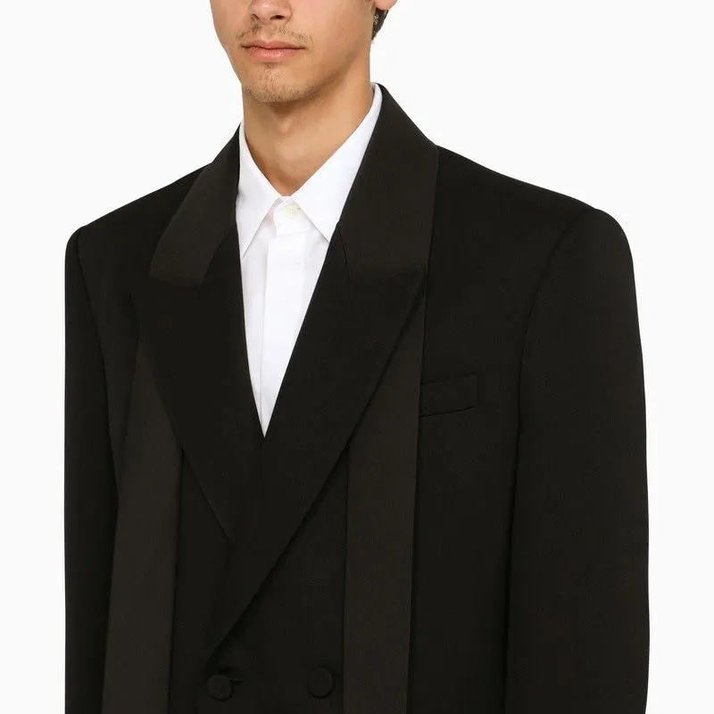 BLACK WOOL DOUBLE-BREASTED JACKET