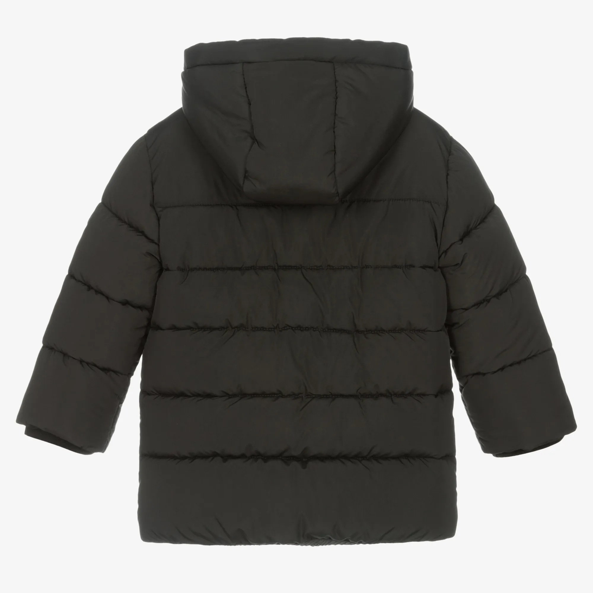 Boys Black Hooded Puffer Coat