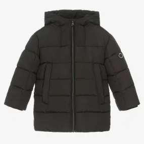 Boys Black Hooded Puffer Coat