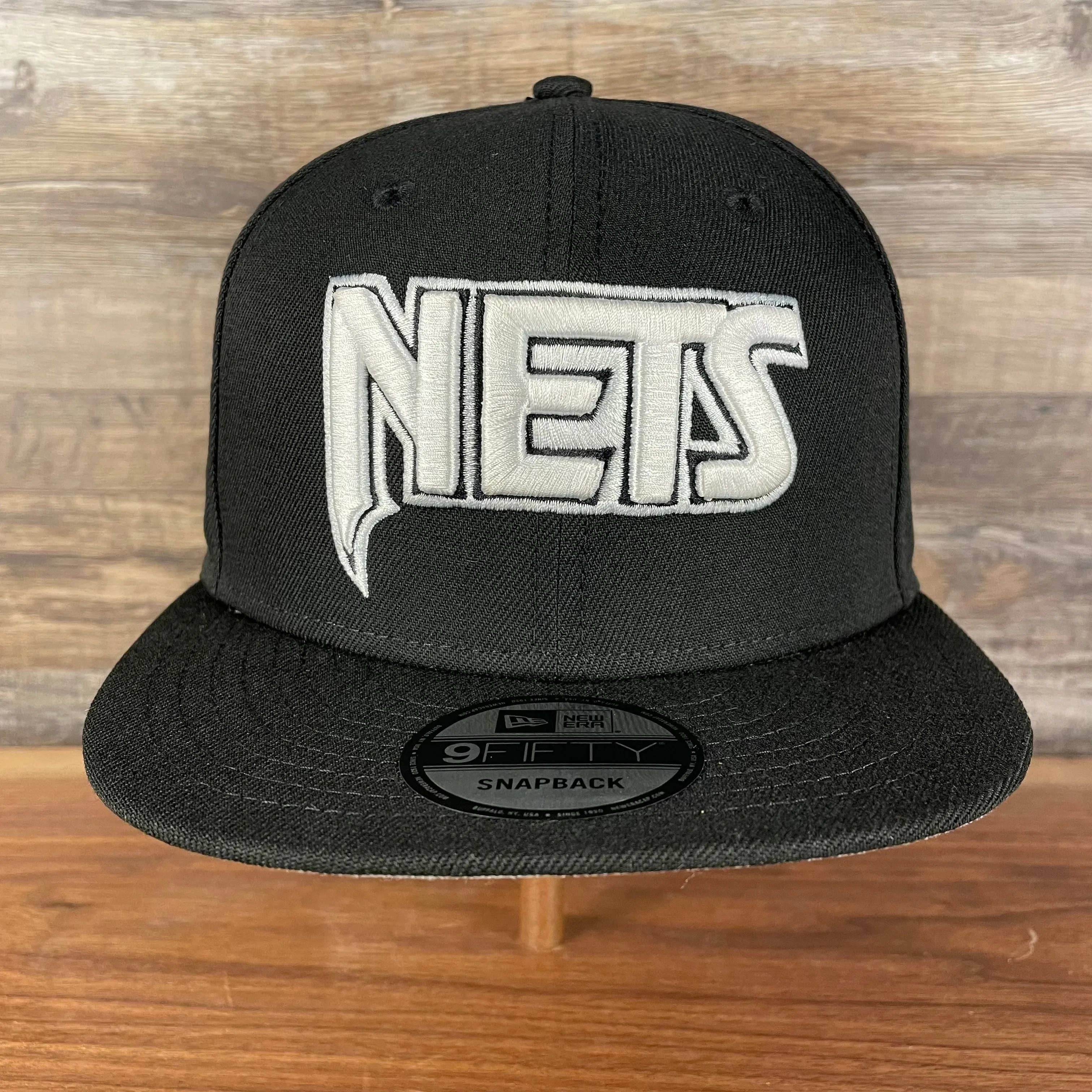 Brooklyn Nets NBA 75th Anniversary 2012 Side Patch Gray Bottom Black 9Fifty Snapback Hat | City Edition