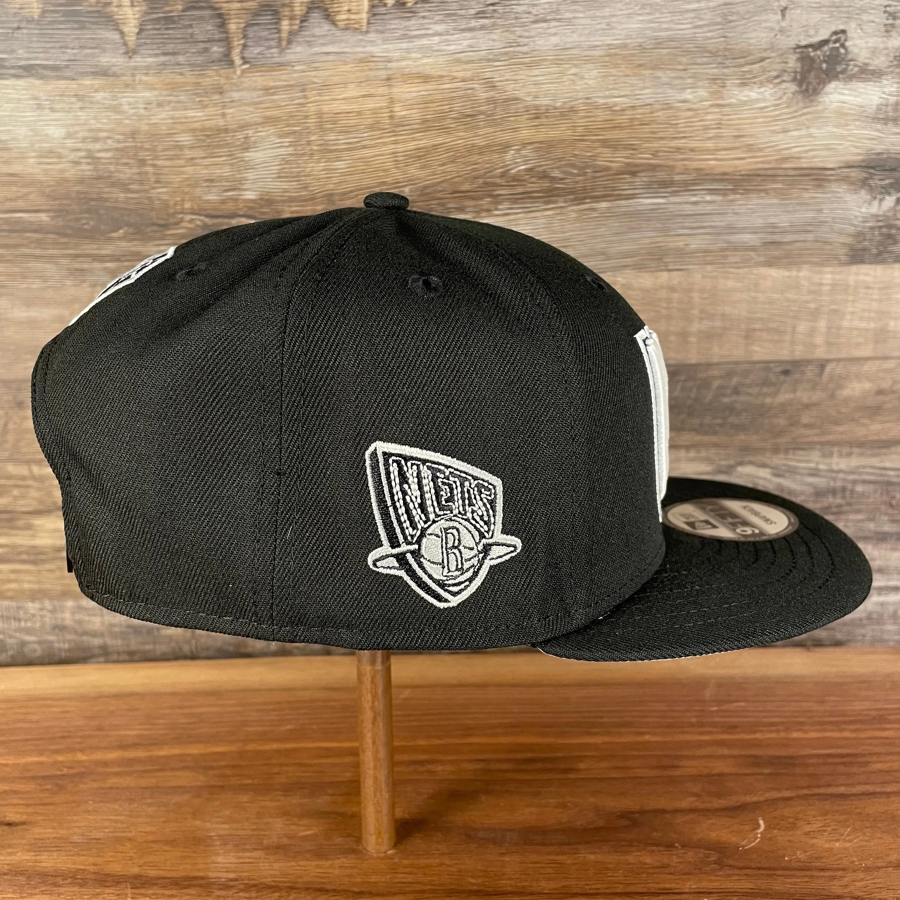 Brooklyn Nets NBA 75th Anniversary 2012 Side Patch Gray Bottom Black 9Fifty Snapback Hat | City Edition