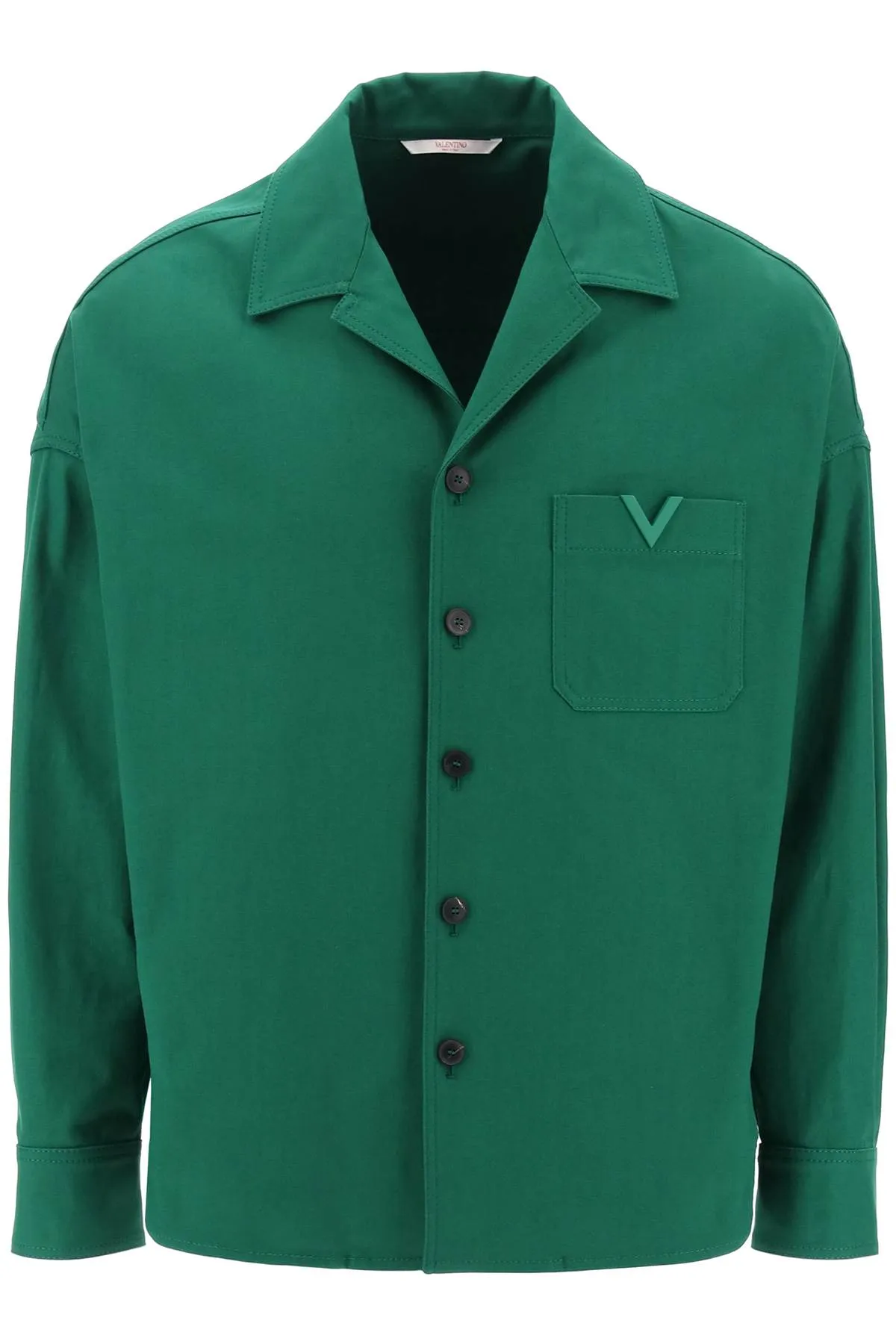 canvas overshirt with v detail 4V0CJJ359UA BASIL GREEN