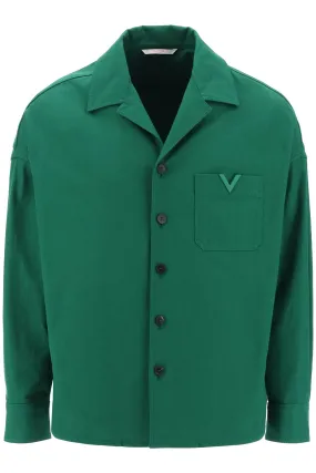 canvas overshirt with v detail 4V0CJJ359UA BASIL GREEN