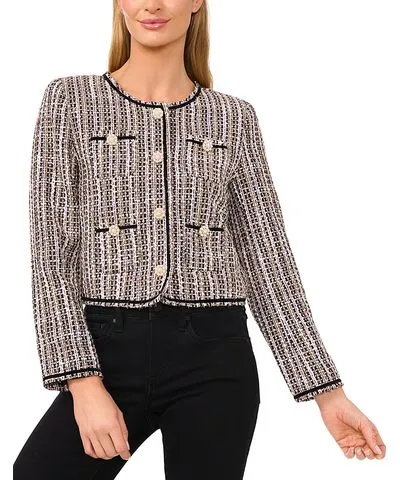 CeCe Patch Pocket Tweed Jacket