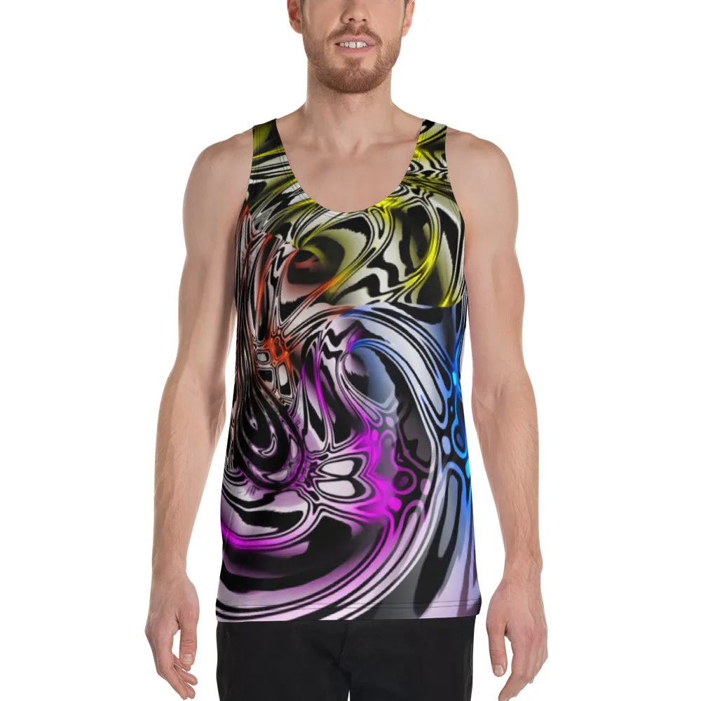 Color Melted Zebra Warp Rave Tank Top