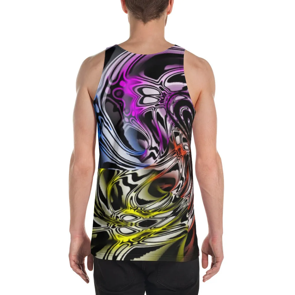 Color Melted Zebra Warp Rave Tank Top