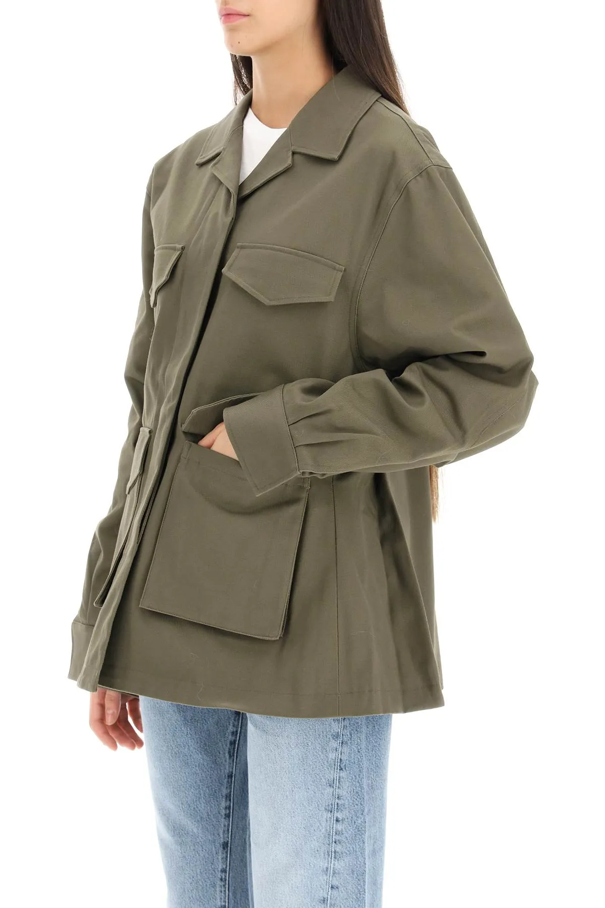 cotton army jacket 213 106 734 KHAKI GREEN