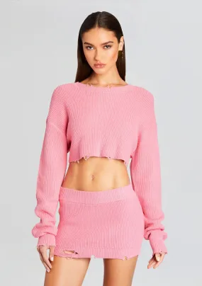 Daisy Cropped Knit Sweater