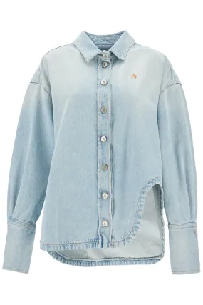 denim overshirt with slit detail 247WCB68D049 LIGHT BLUE DENIM