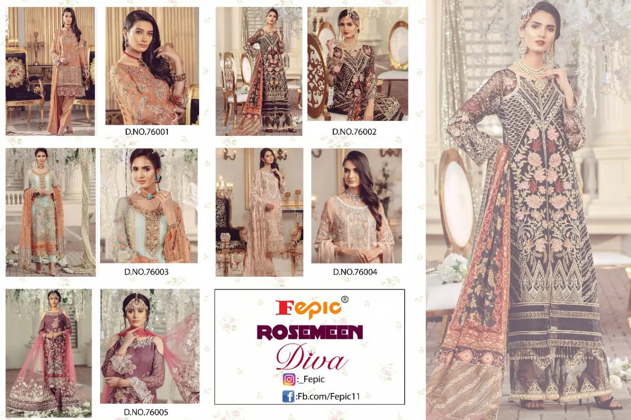 Fepic Rosemeen Diva Georgette Partywear Pakistani Collection