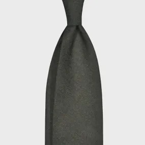 F.Marino Flannel Wool Tie 3 Folds Mud