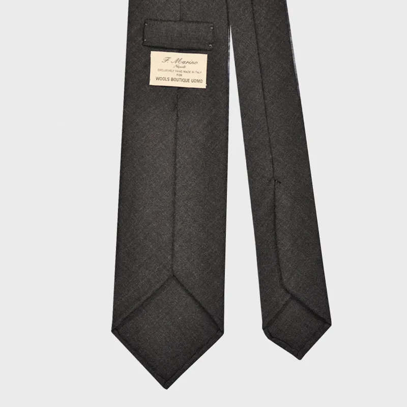 F.Marino Handmade Cashmere Tie 3 Folds Anthracite Grey