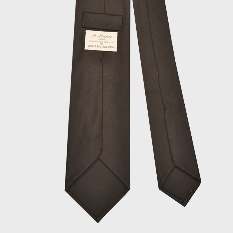 F.Marino Handmade Cashmere Tie 3 Folds Coffee Brown