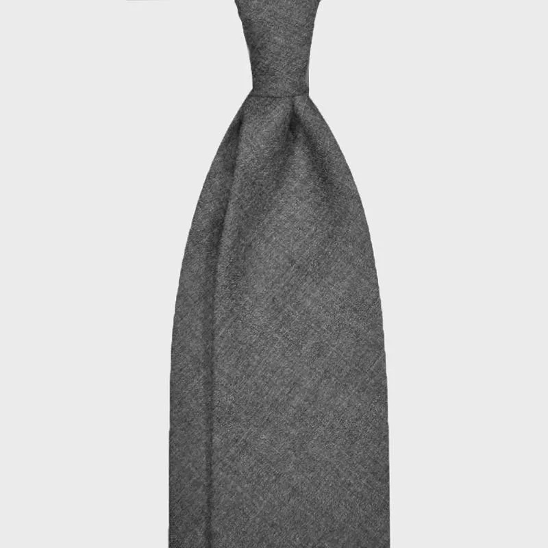 F.Marino Handmade Cashmere Tie 3 Folds Smoke Grey