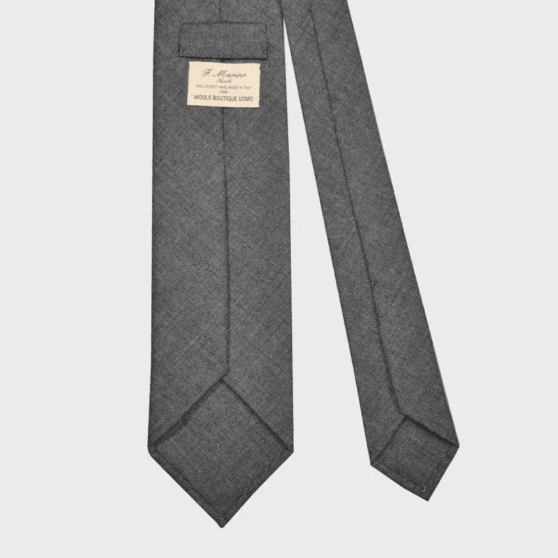 F.Marino Handmade Cashmere Tie 3 Folds Smoke Grey