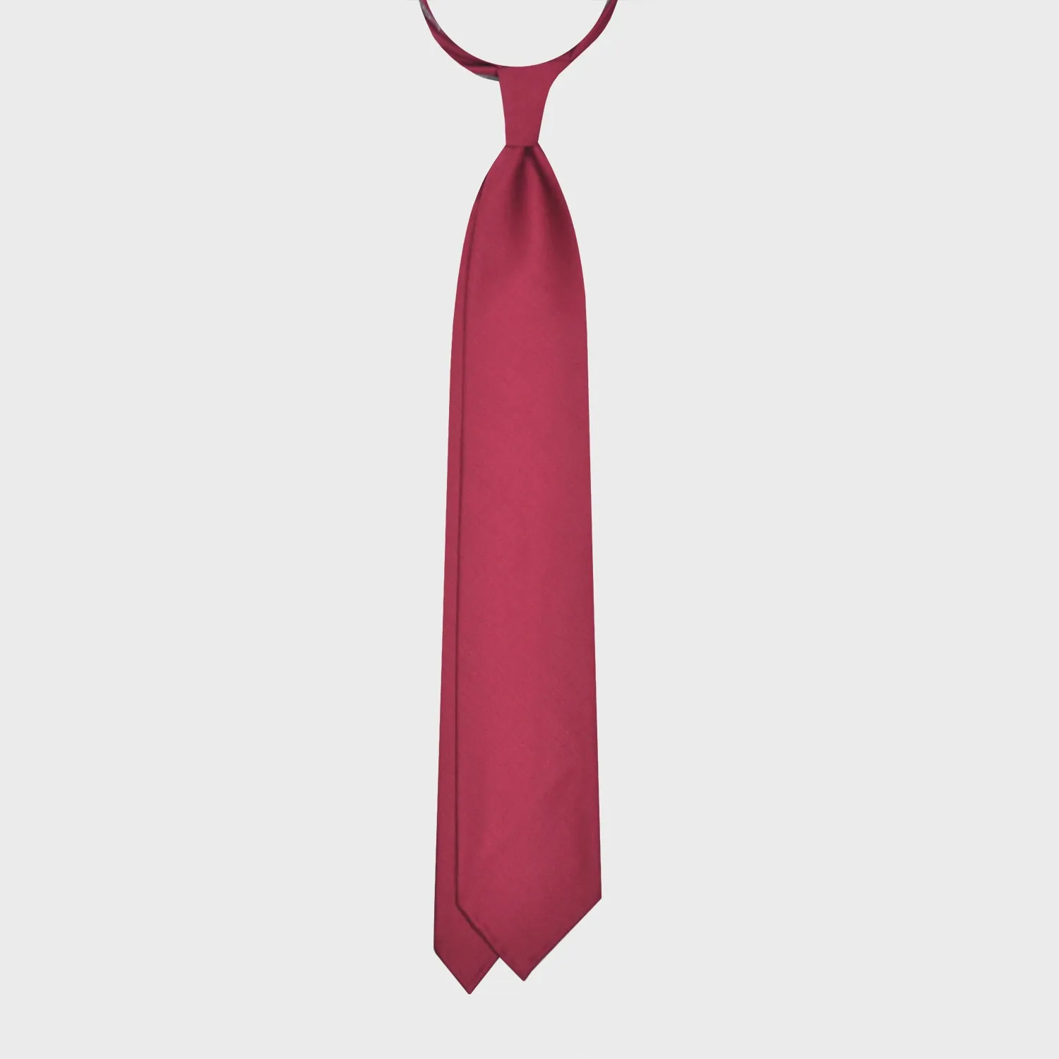 F.Marino Plain Tie 3 Folds Holland&Sherry Wool Magenta Red