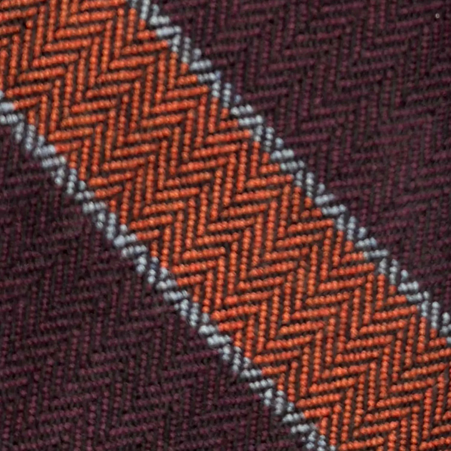 F.Marino Regimental Wool Tie 3 Folds Wine