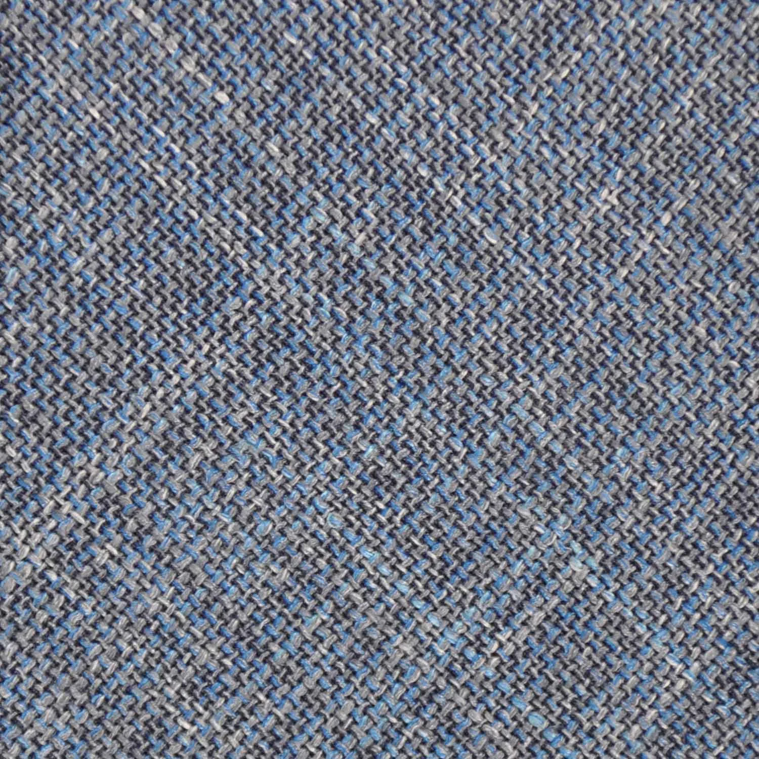 F.Marino Wool Silk Tie 3 Folds Mélange Denim Blue