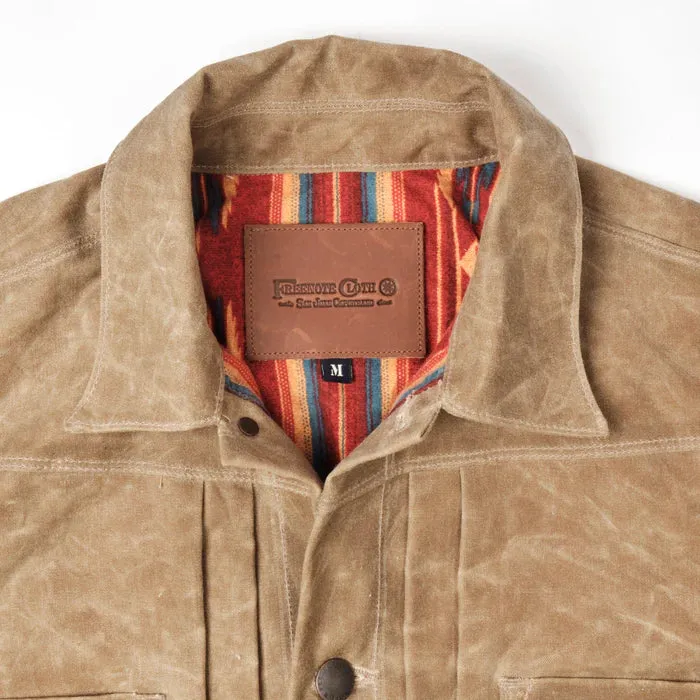 Freenote Cloth Riders Jacket Waxed Canvas - Tobacco with Red Interior