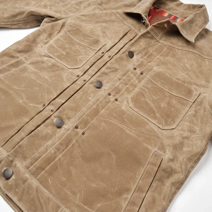 Freenote Cloth Riders Jacket Waxed Canvas - Tobacco with Red Interior