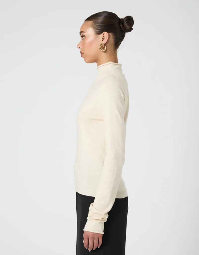 French Connection Cosysoft Fitted High Neck Sweater - Oatmeal