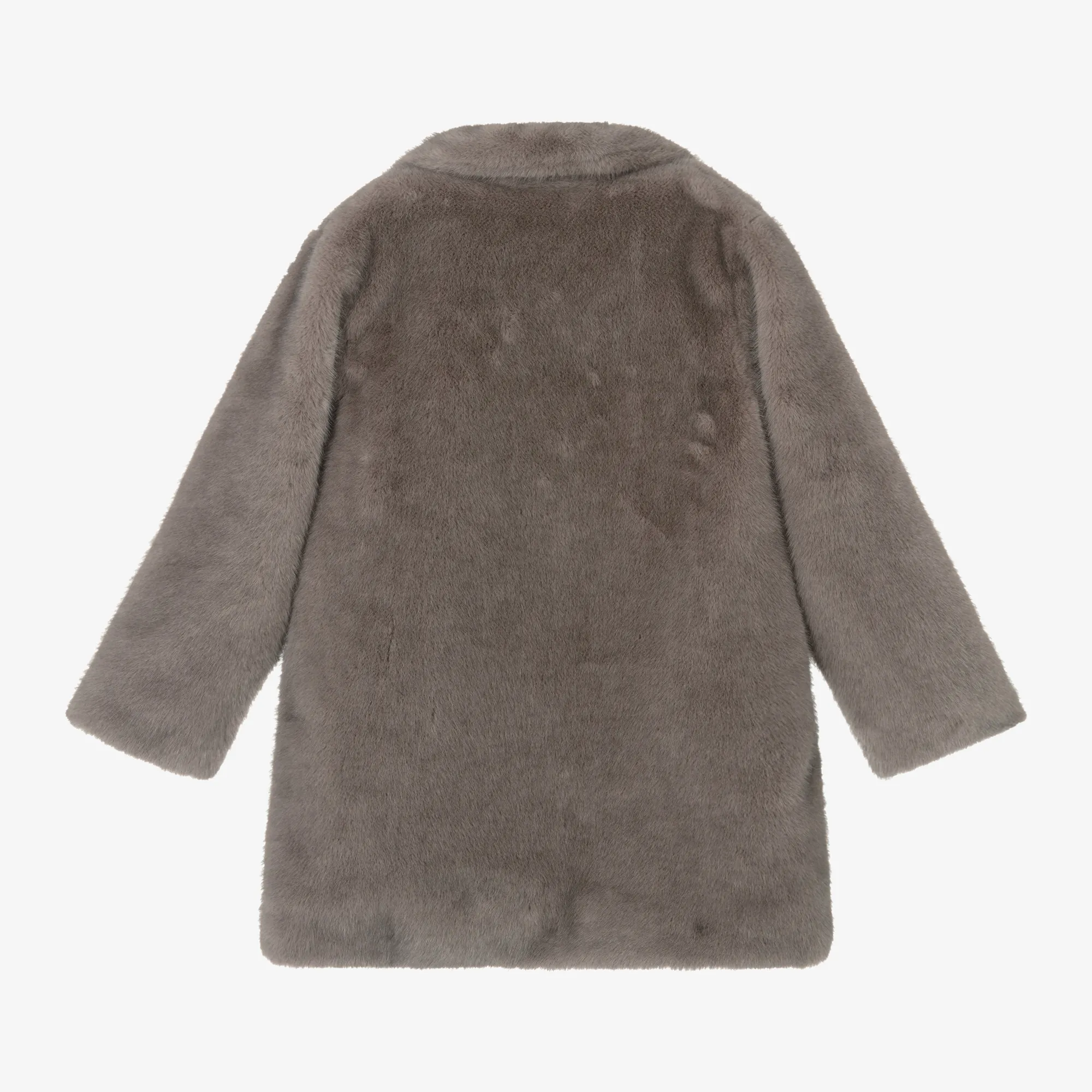 Girls Grey Faux Fur Coat