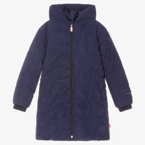 Girls Navy Blue Hooded Coat