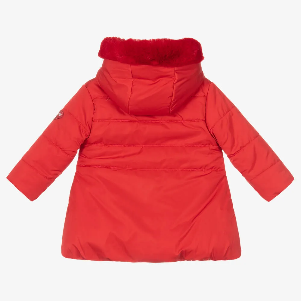 Girls Red Puffer Coat