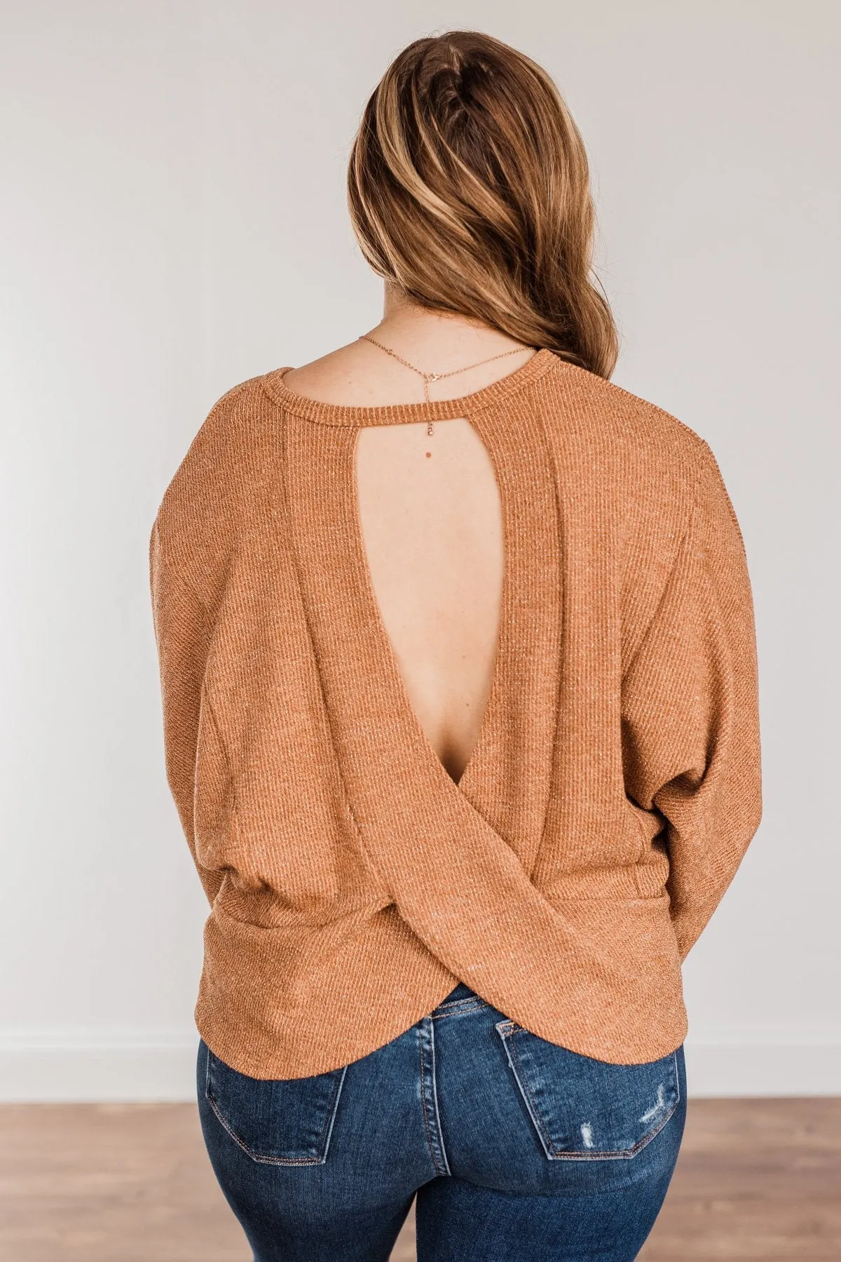 Glitz & Glam Long Sleeve Top- Clay