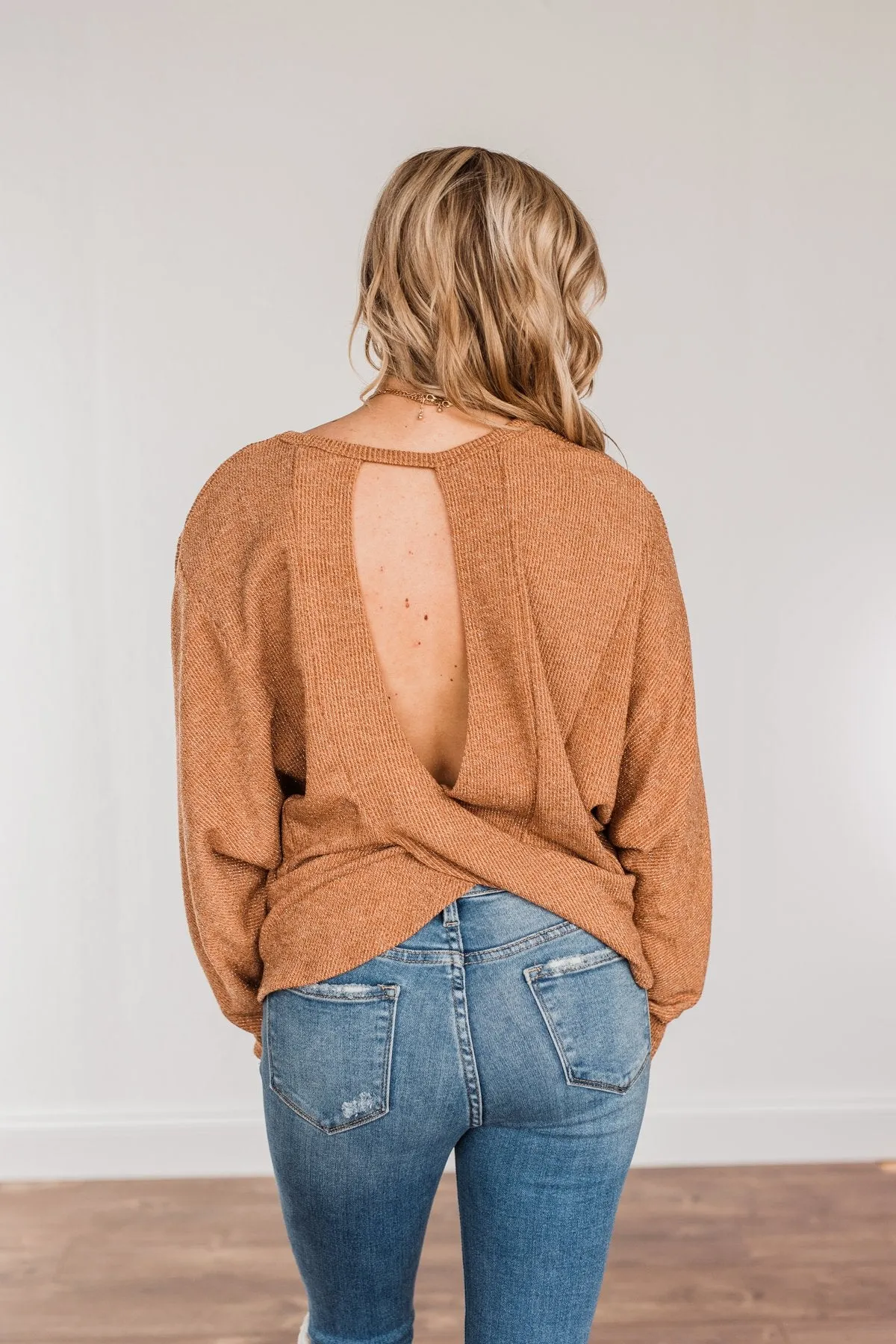 Glitz & Glam Long Sleeve Top- Clay