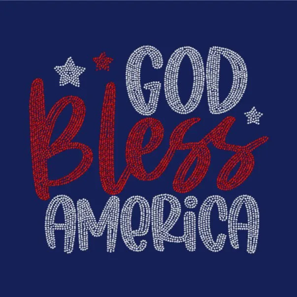 God Bless America Rhinestone Transfer