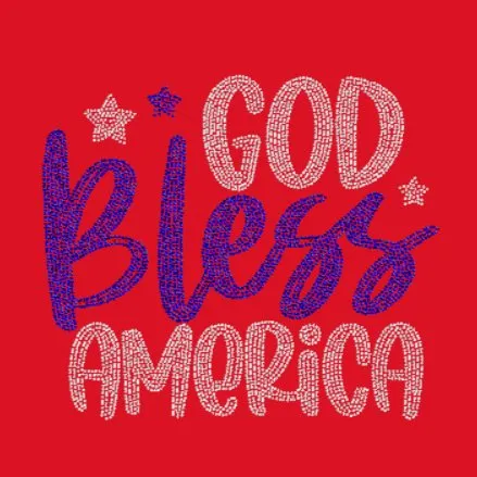 God Bless America Rhinestone Transfer