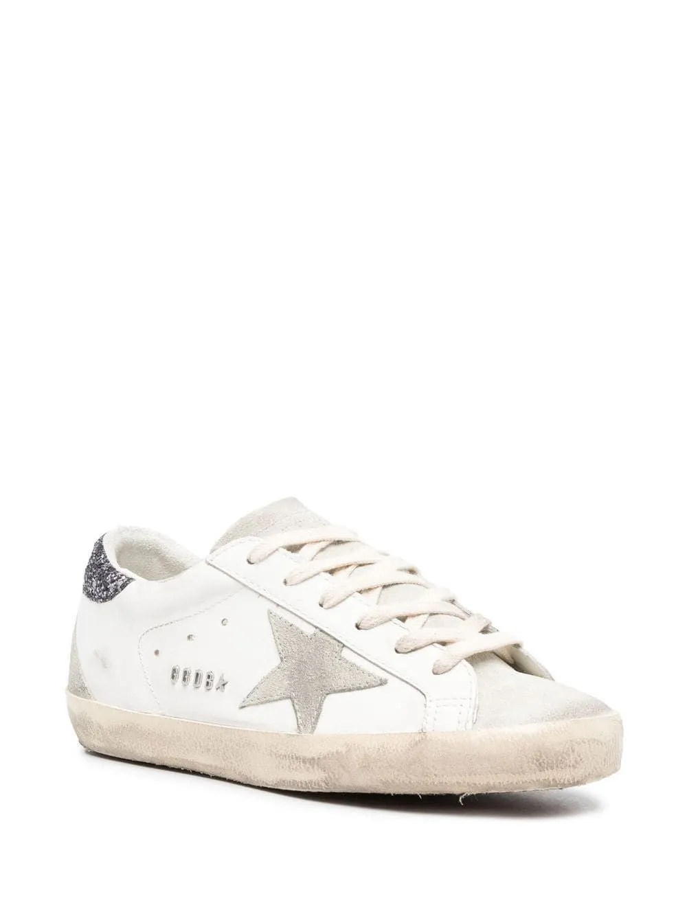 GOLDEN GOOSE White Low-Top Sneakers for Women with Contrasting Heel and Suede Inserts