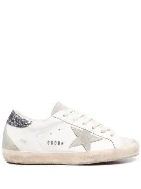 GOLDEN GOOSE White Low-Top Sneakers for Women with Contrasting Heel and Suede Inserts