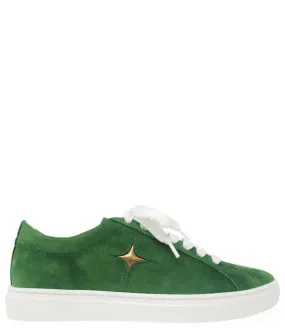 Green Suede Sirius Star Womens Sneaker - Green