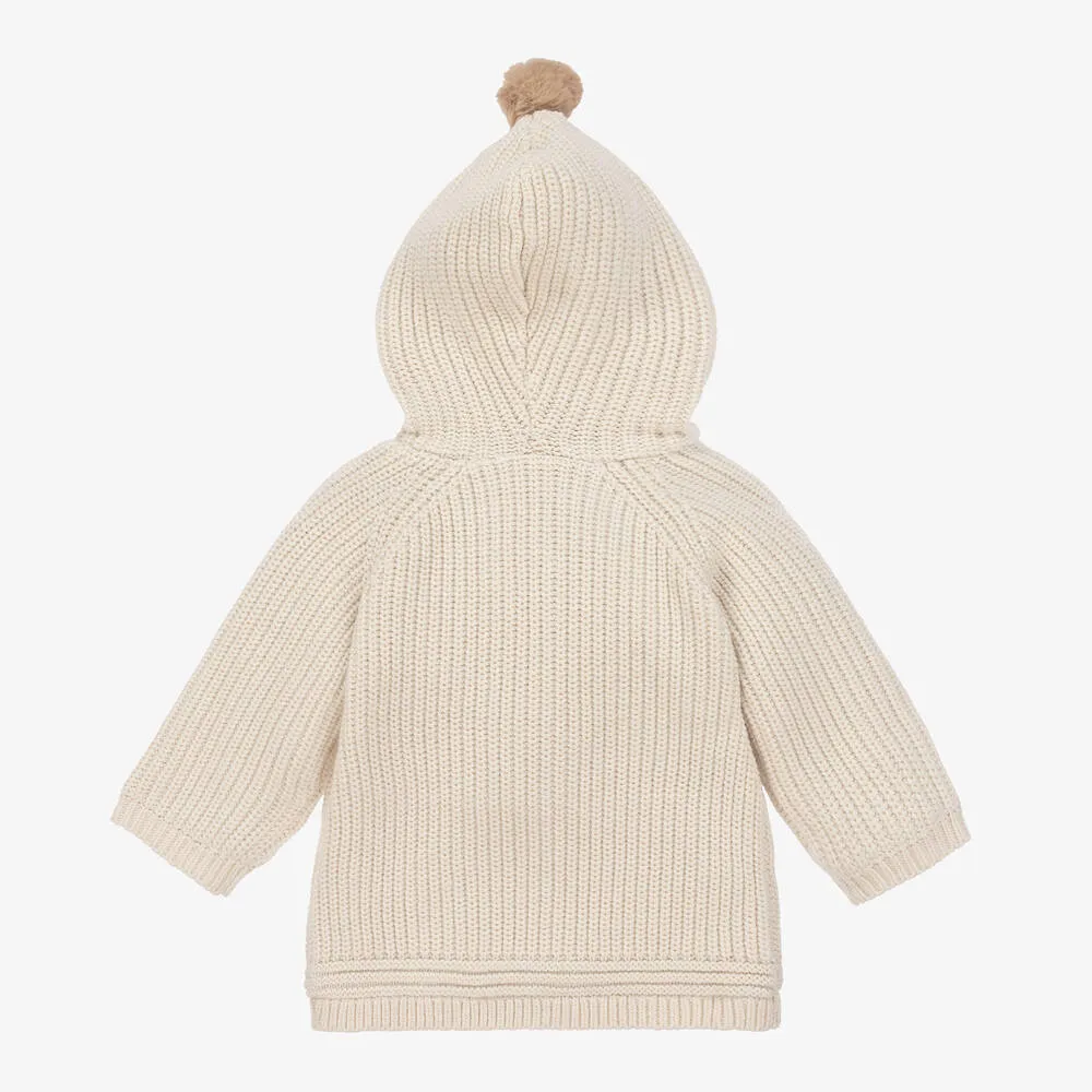 Ivory Knitted Cotton Pram Coat