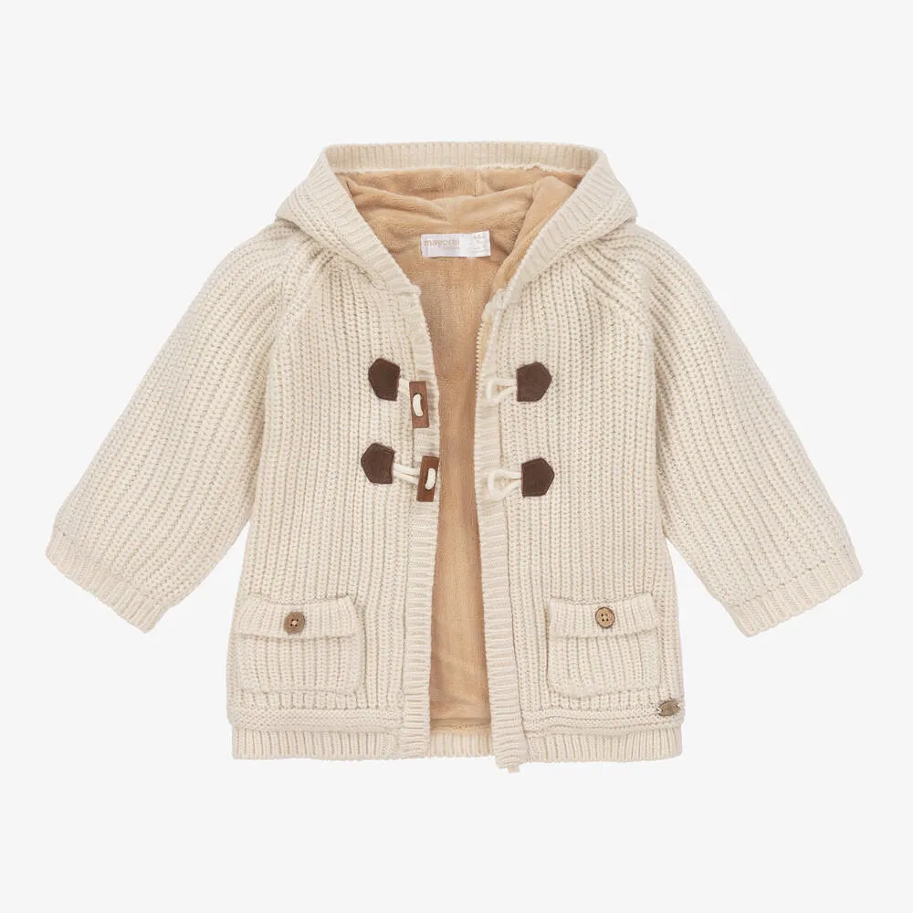 Ivory Knitted Cotton Pram Coat