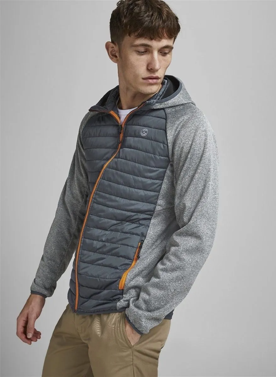 Jack & Jones Multi Quilted Hybrid Jacket Grey Melange